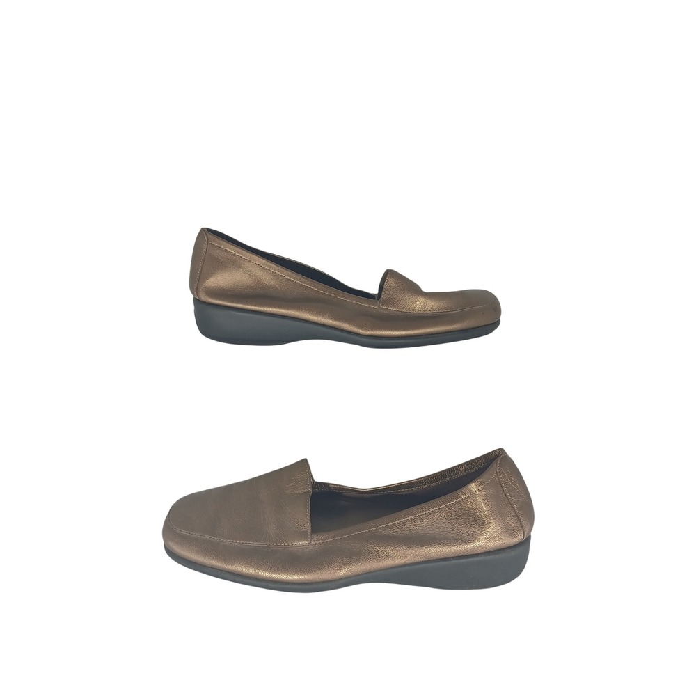 Aerology by Aerosoles Loafers 6.5 Bronze Metallic Comfort Classic Professional